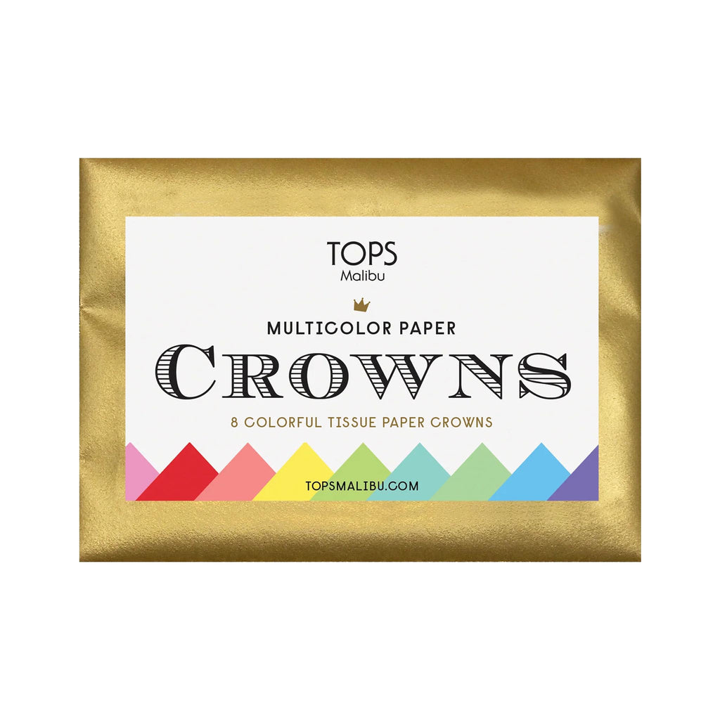 Multicolor Tissue Paper Crowns Set of 8-packaging