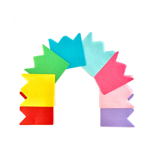 Multicolor Tissue Paper Crowns Set of 8