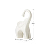 Whimsical Elephant Ceramic Sculpture- White - dimensions