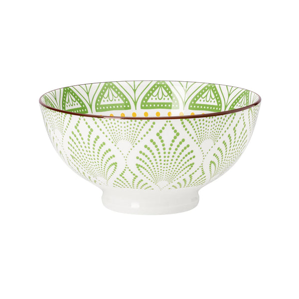 Kiri Porcelain Bowl - Green Lotus - Large