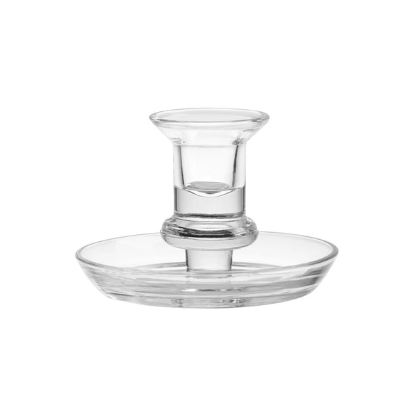 Delia Glass Taper Candleholders - Clear