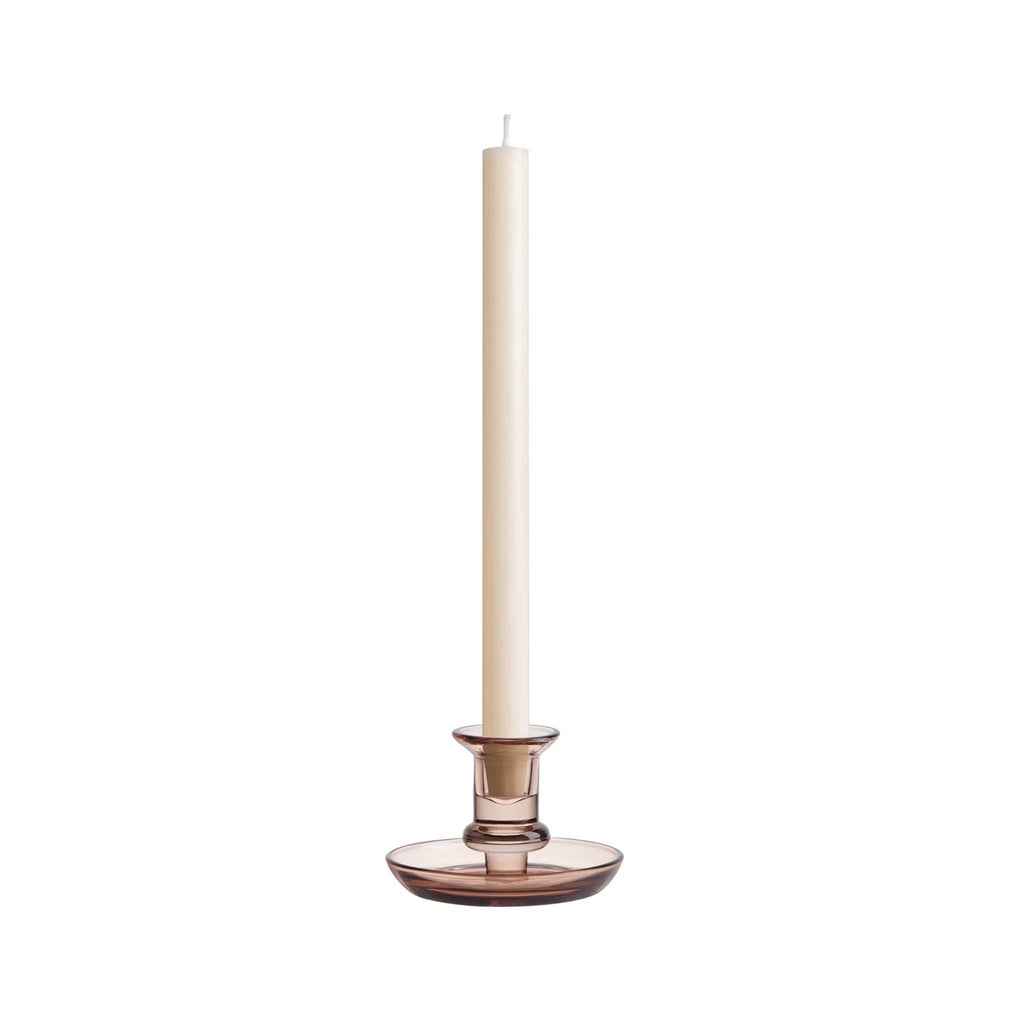 Delia Glass Taper Candleholders - Champagne in use