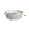 Kiri Porcelain 7" Bowl  with Chopstick Set- Black Line- dimensions