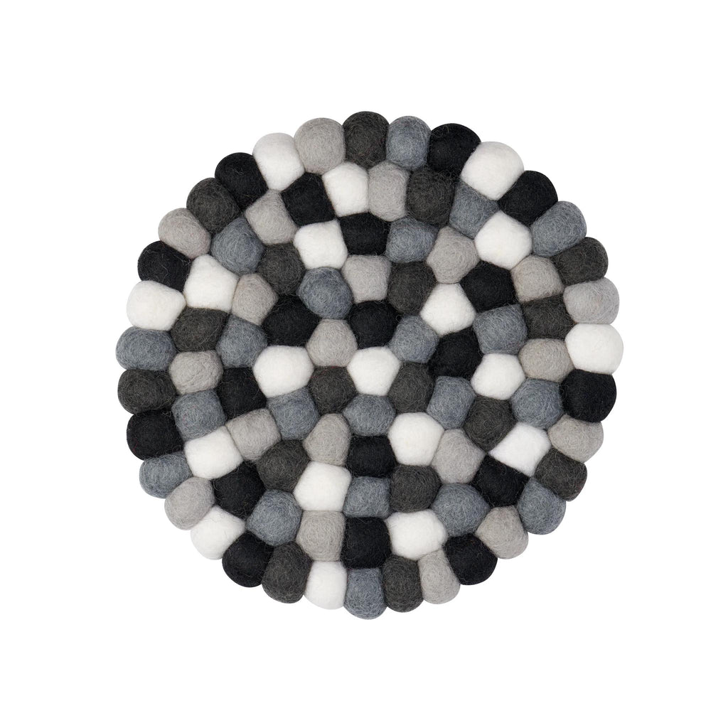 ModWool Felt Ball Trivets - Black/Grey/White