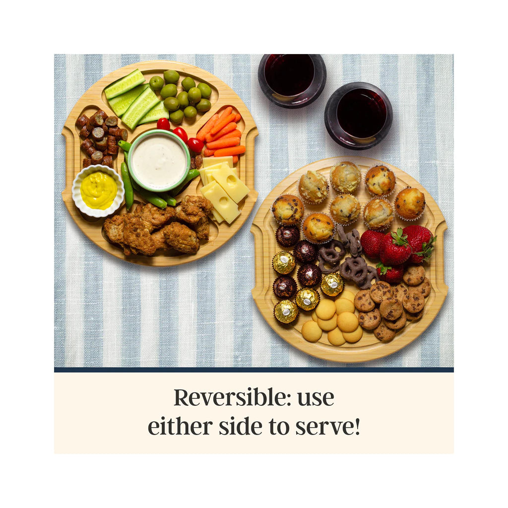 Flip, Serve & Store Round Charcuterie Board with Locking Lid