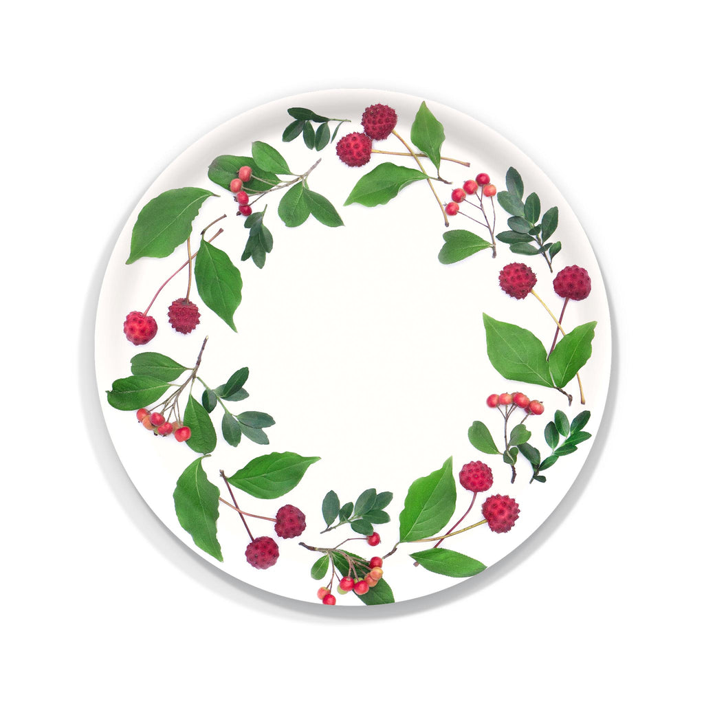 Finnish Birch Tray - Round - Red Berries