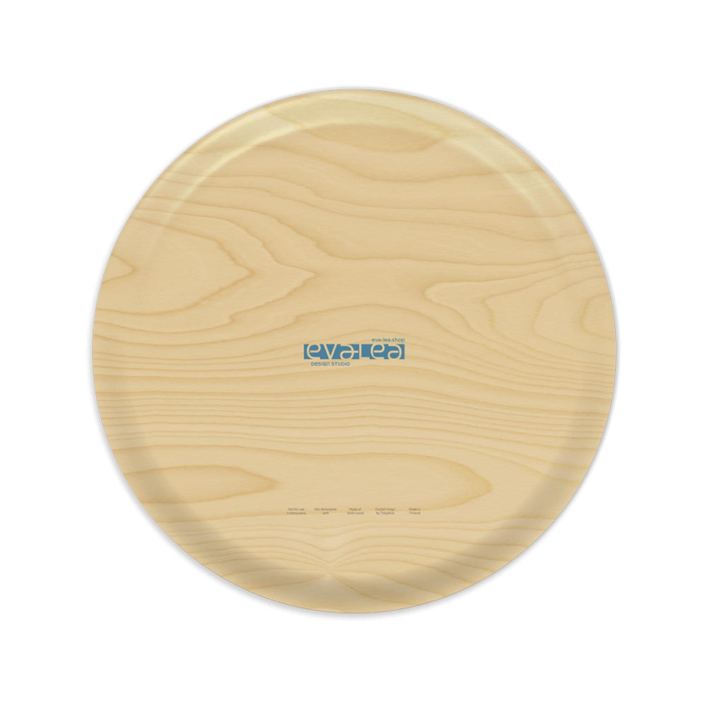 Finnish Birch Tray - Round - Very Berry - back