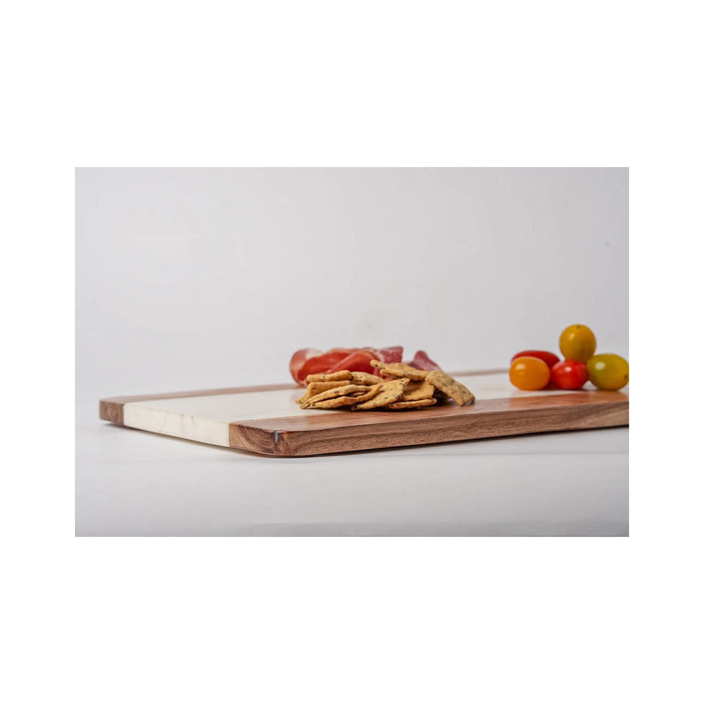 Marble and Acacia Wood Serving Board - in use