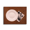 Classic Luxe Faux Leather Placemats - Brown Marble