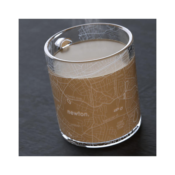 Newton, MA Map Glass Mug