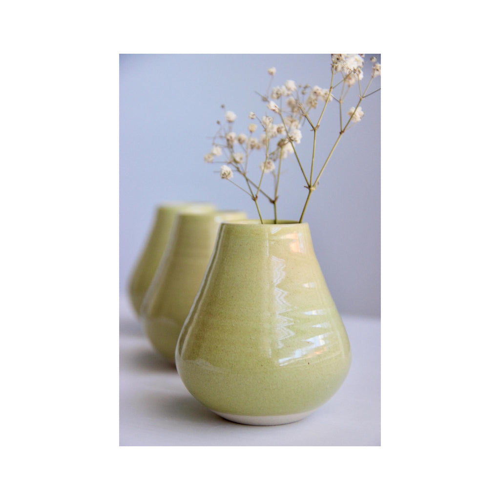 Handmade Green Ceramic Bud Vase