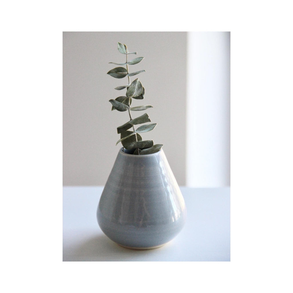 Handmade Dove Grey Ceramic Bud Vase