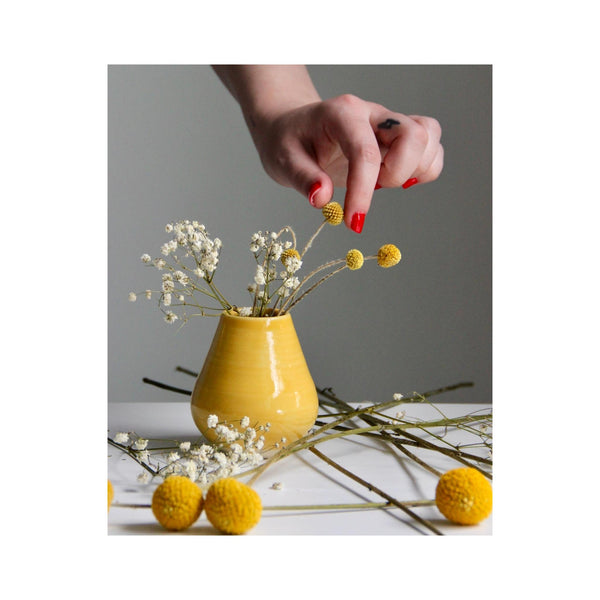 Yellow Ceramic Bud Vase-scale