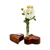 The Wooden Board  Reversible Wooden Heart Shape Vase/ Tealight Holder - with flowers