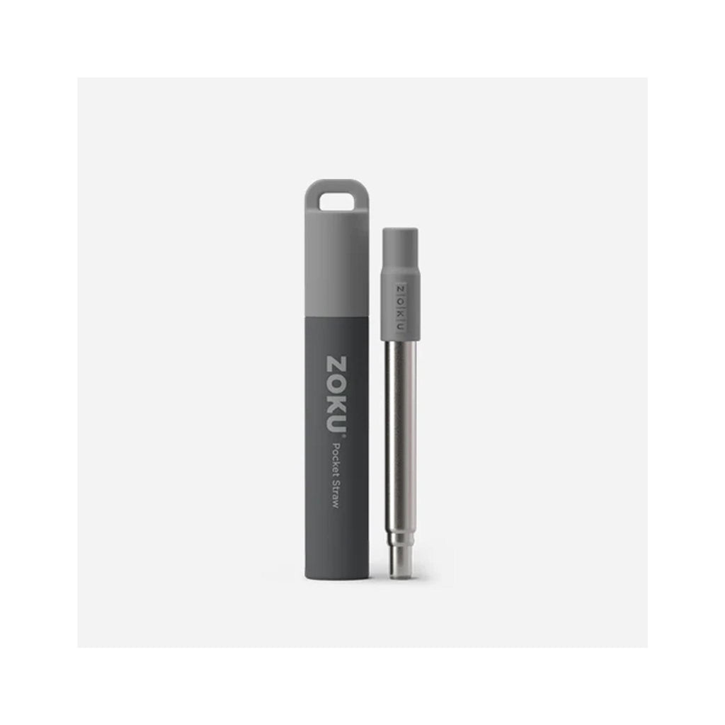 Zoku Two Tone Pocket Straw - Grey