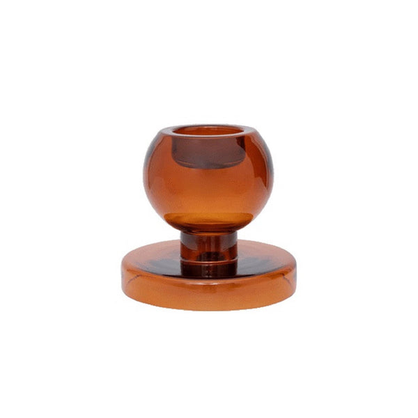 Recycled Glass Candle Holder - Apricot Orange