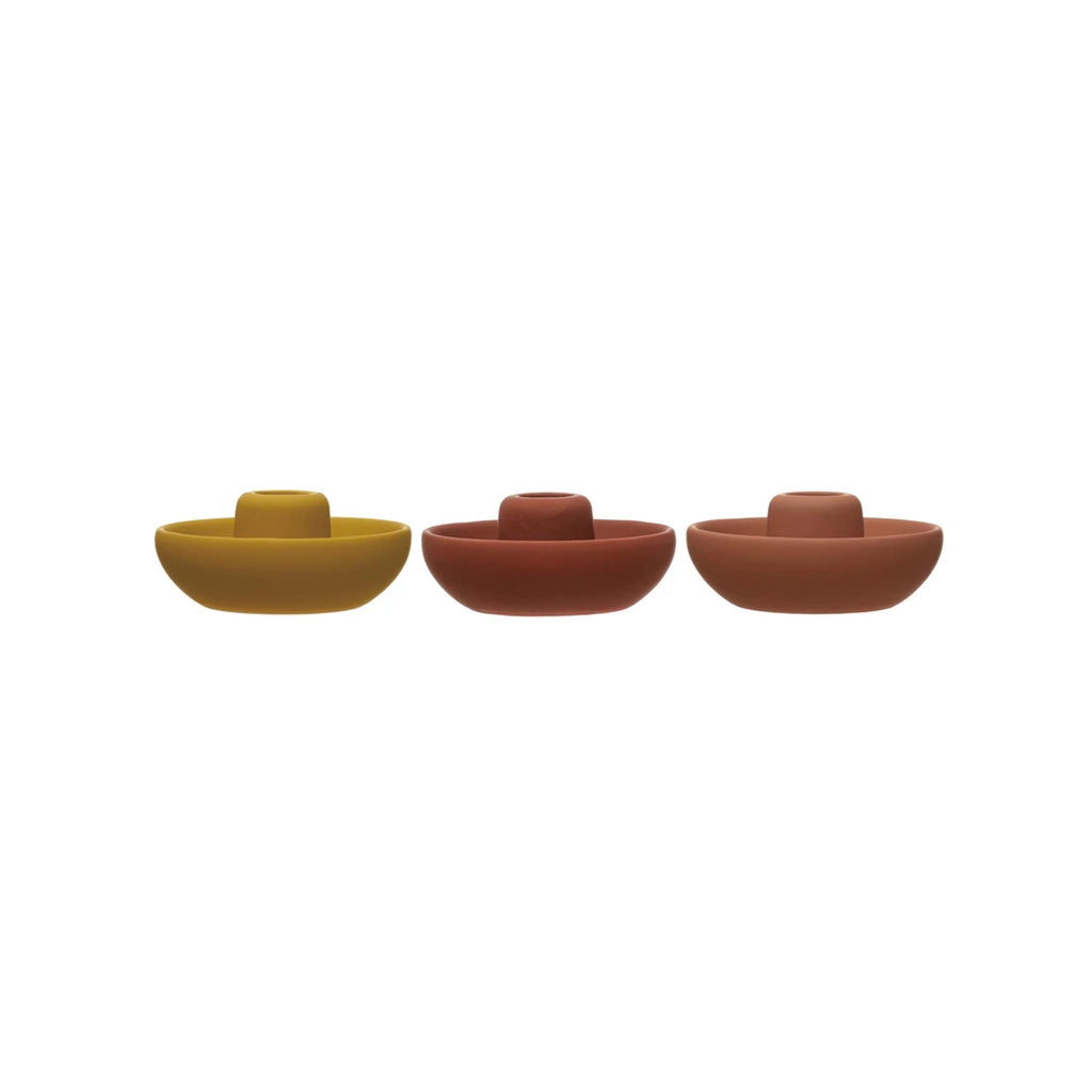 Stoneware Taper Candle Holders