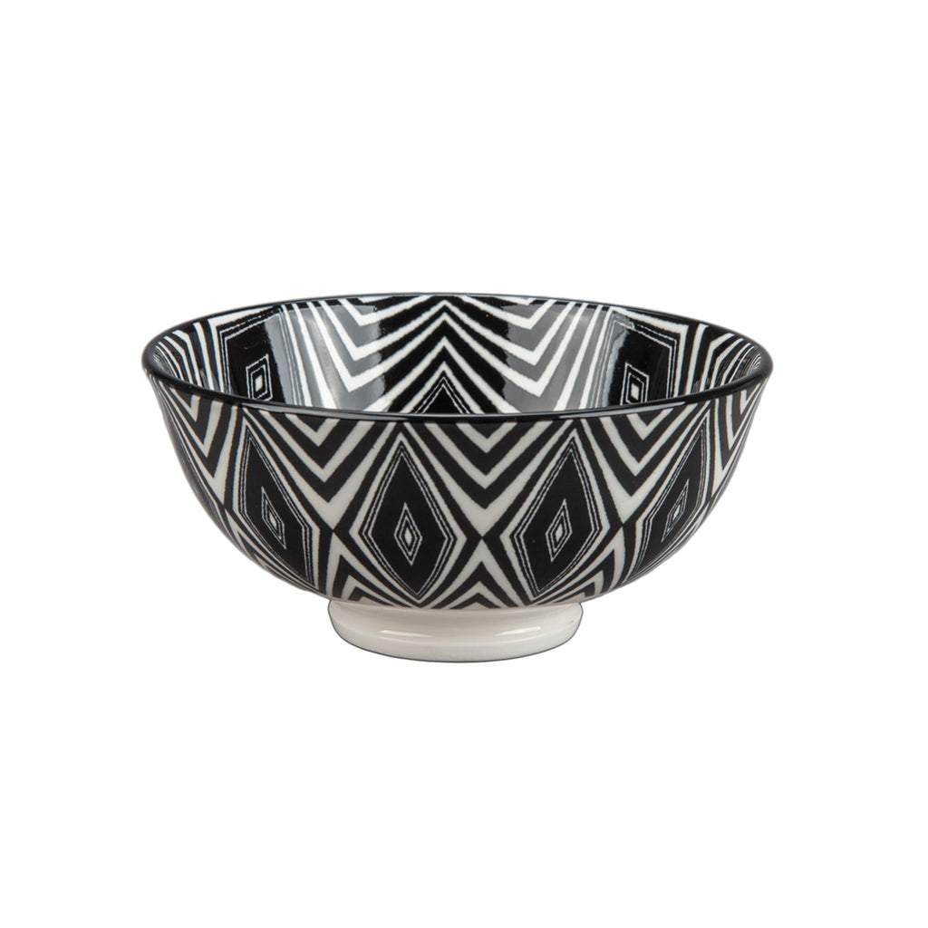 Andante Black & White Bowls - Diamonds
