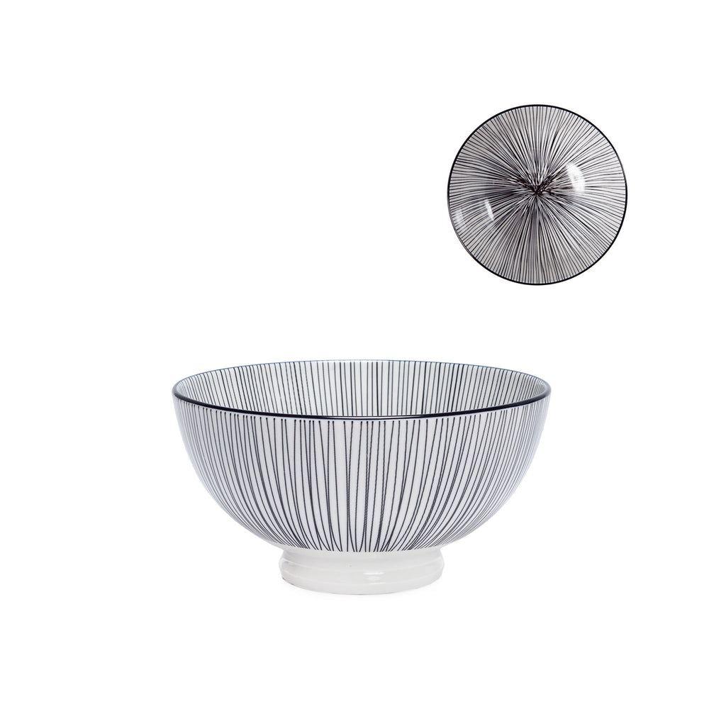Kiri Porcelain Bowl - Black Line - Medium