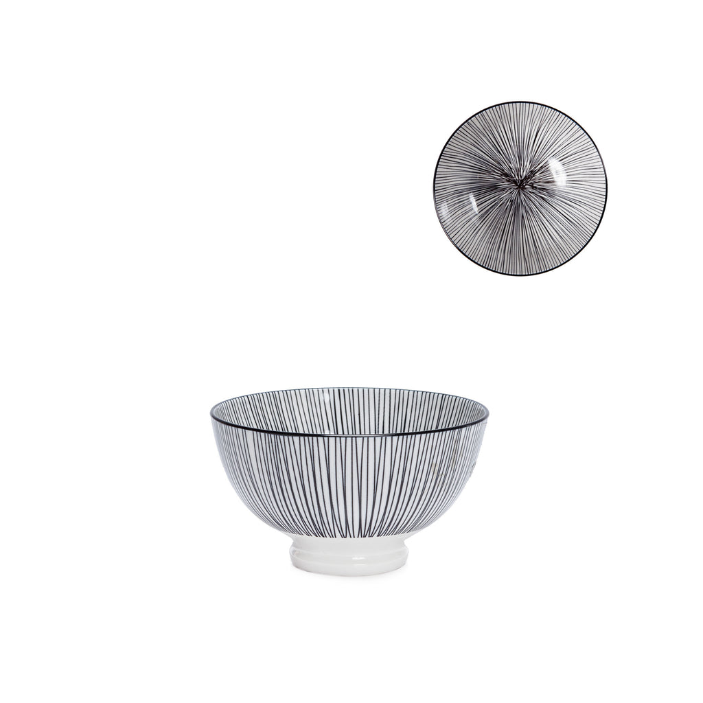 Kiri Porcelain Bowl - Black Line - Small