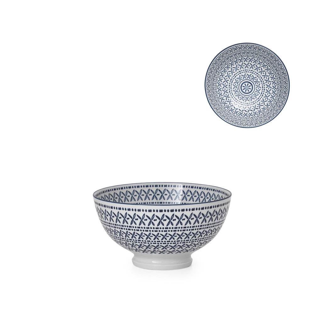 Kiri Porcelain Bowl - Blue Stitch - Small