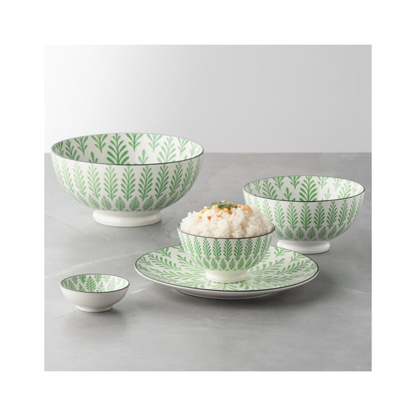 Kiri Porcelain Bowls- Green Cypress Collection