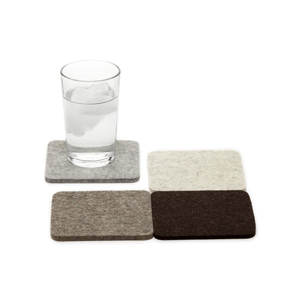 Bierfilzl Wool Felt Coaster Set of 4 - Earth Mix