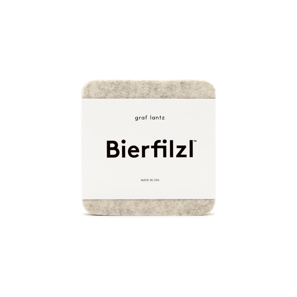 Bierfilzl Wool Felt Coaster Set of 4 - Heathered White