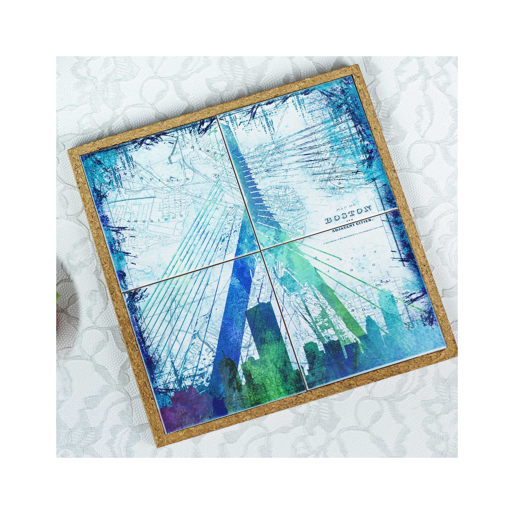 Coaster / Trivet Set - Boston Zakim Bridge Skyline