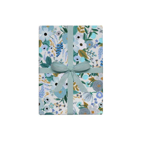 Garden Party Blue Wrapping Paper Roll