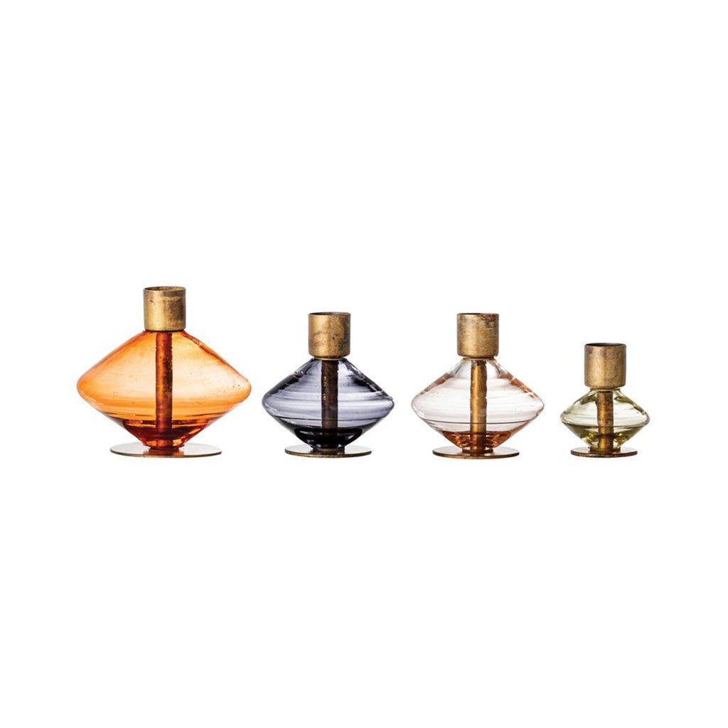 Glass & Metal Taper Candle Holders