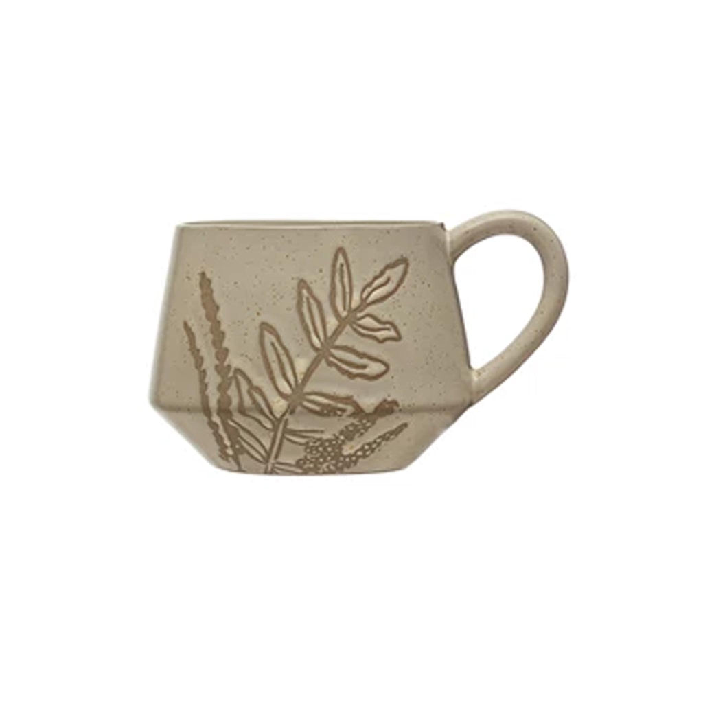 Botanical Stoneware Mugs with Wax Relief - Botanicals 3