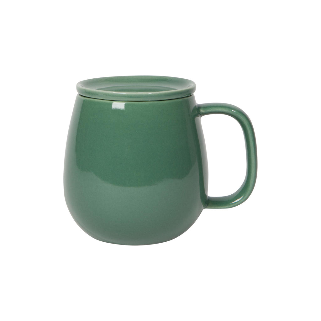 Lidded Tinted Stoneware Mugs - Jade