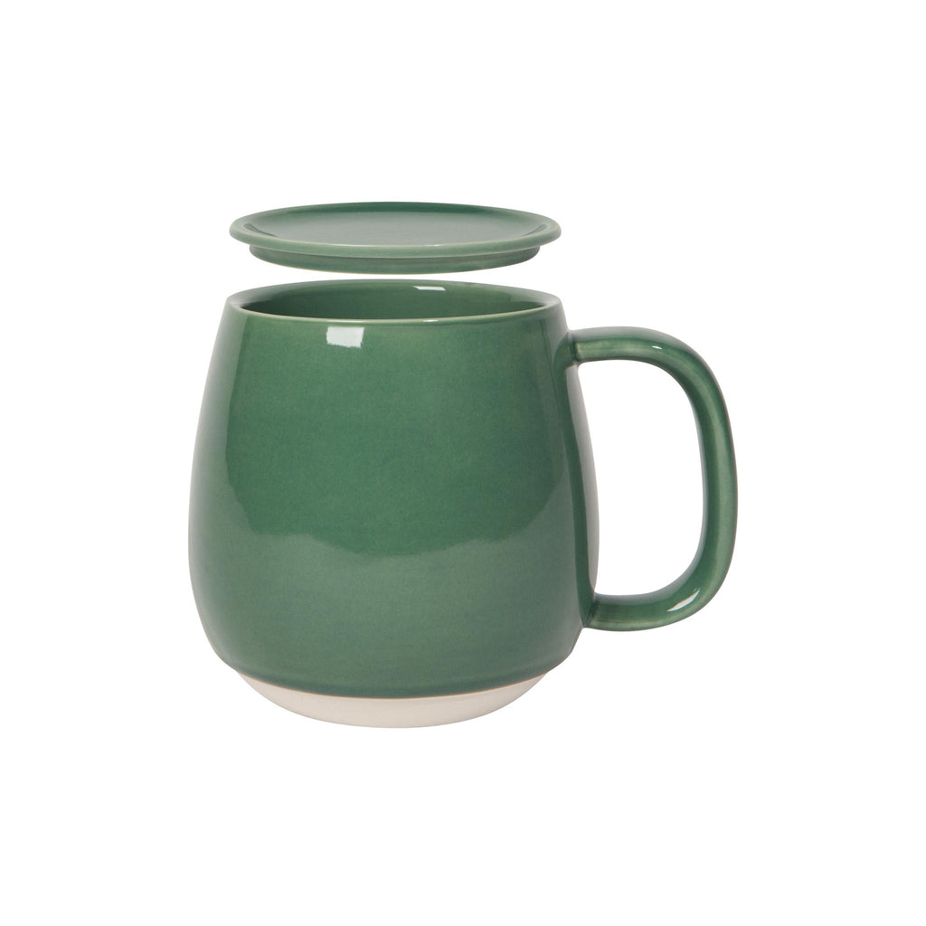 Lidded Tinted Stoneware Mugs - Jade