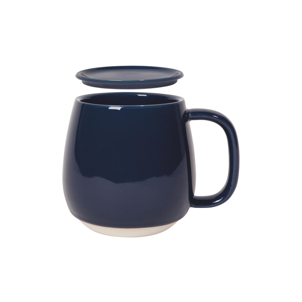 Lidded Tinted Stoneware Mugs - Midnight