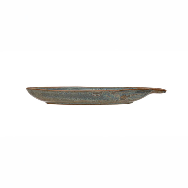 Stoneware Platter with Handle - profile