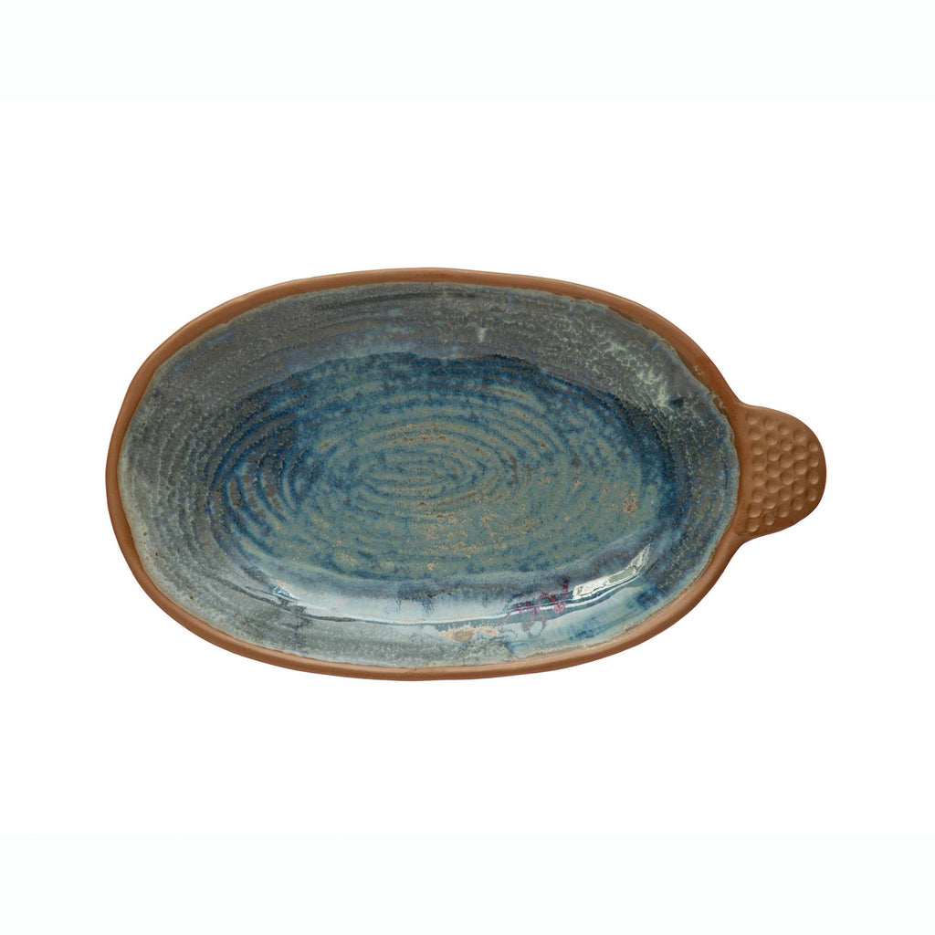 Stoneware Platter with Handle