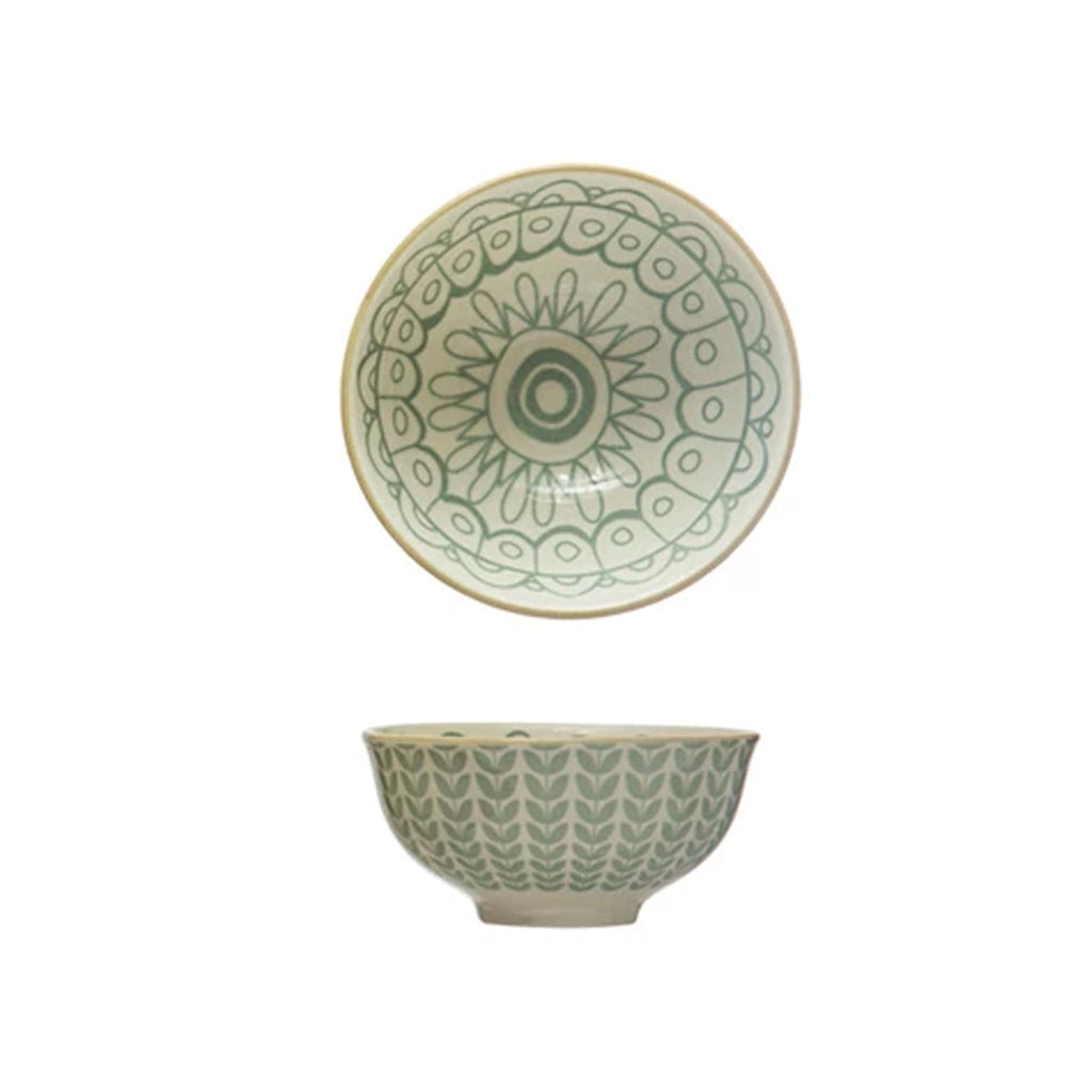 Small Stoneware Bowls with Patterns - Blue