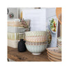 Small Stoneware Bowls with Patterns - Stacked