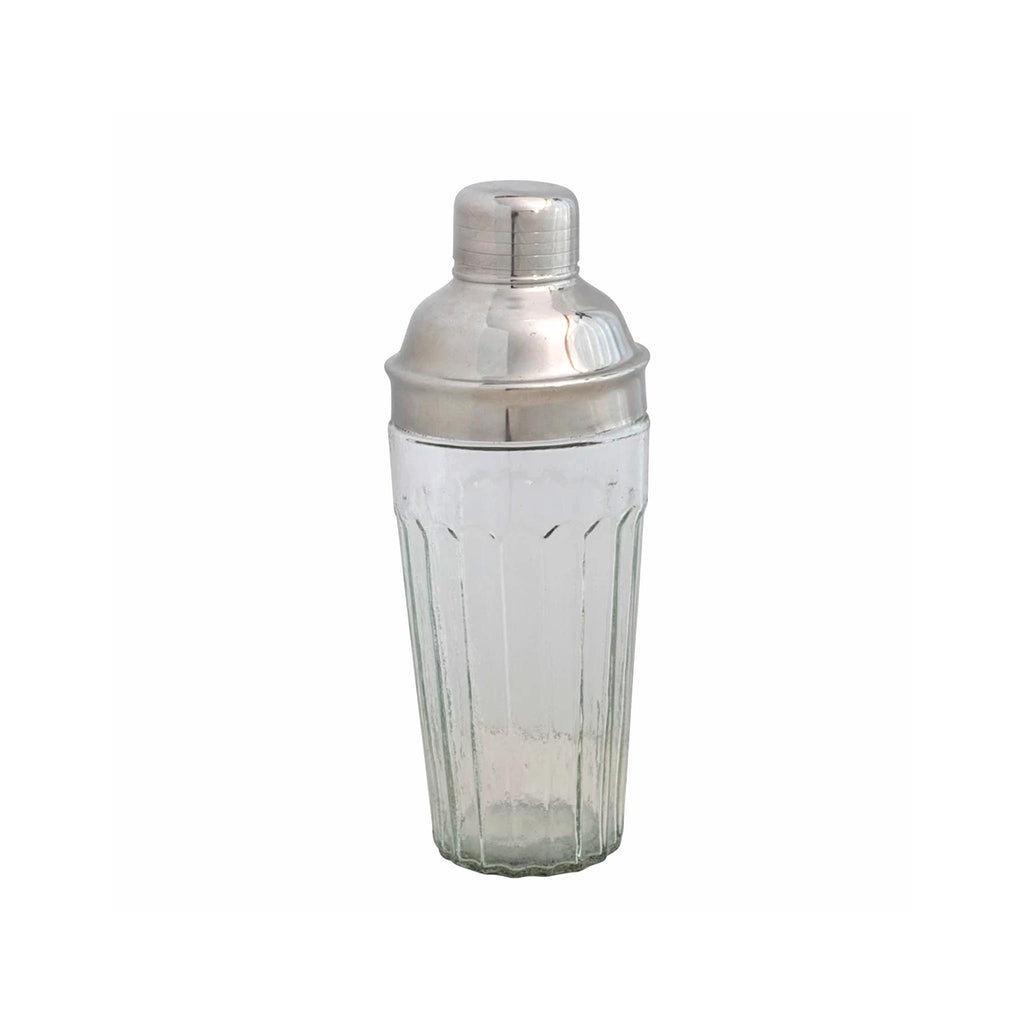 Glass Cocktail Shaker with Stainless Steel Top