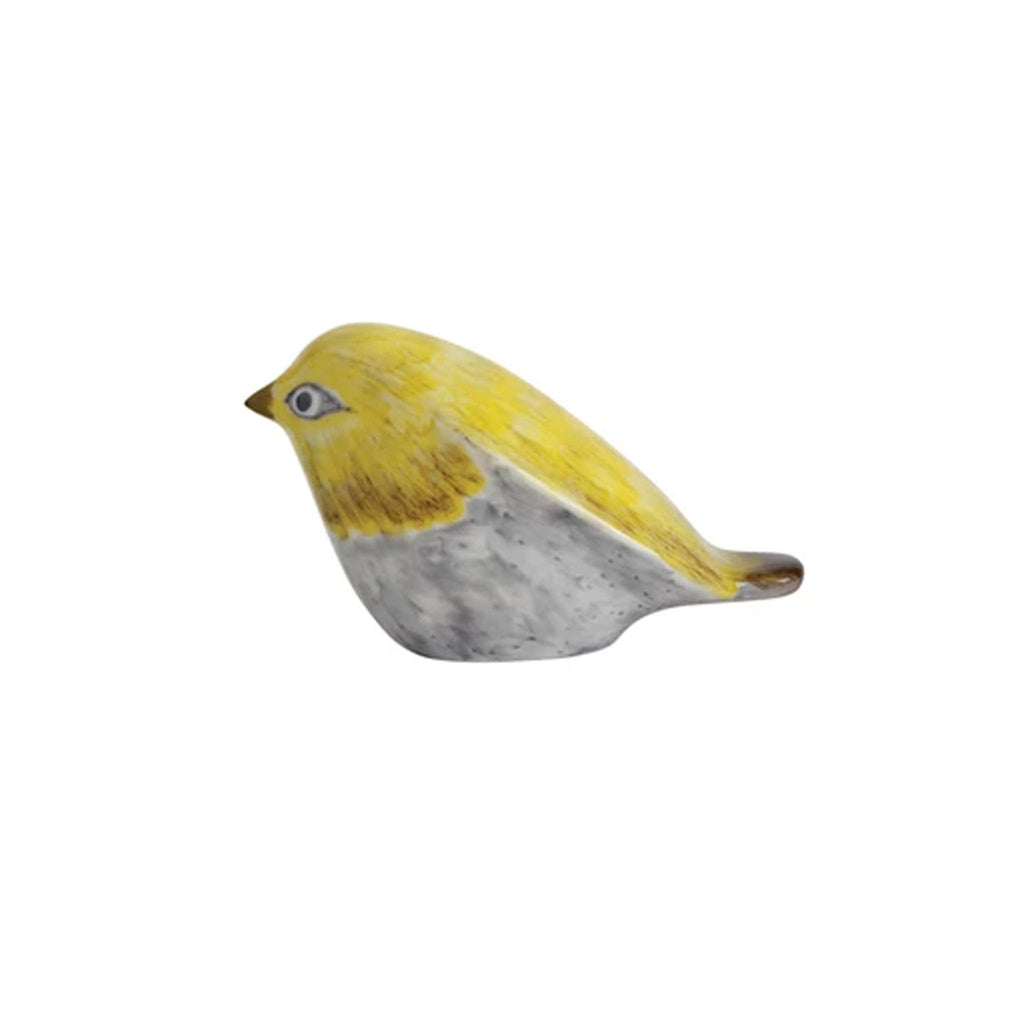 Hand-painted Stoneware Birds - Yellow