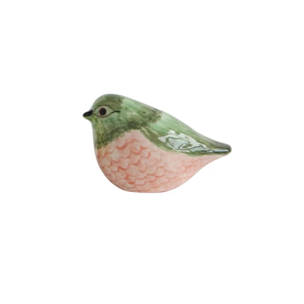 Hand-painted Stoneware Birds - Green