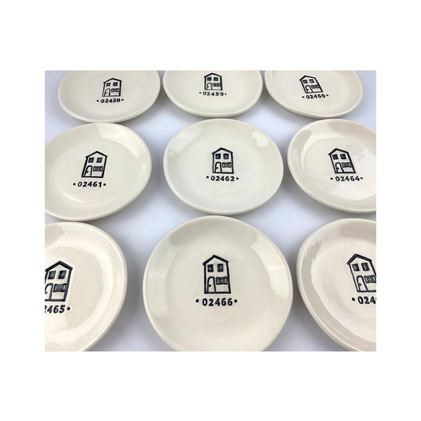Home Sweet Home Zip Code Dishes - close up