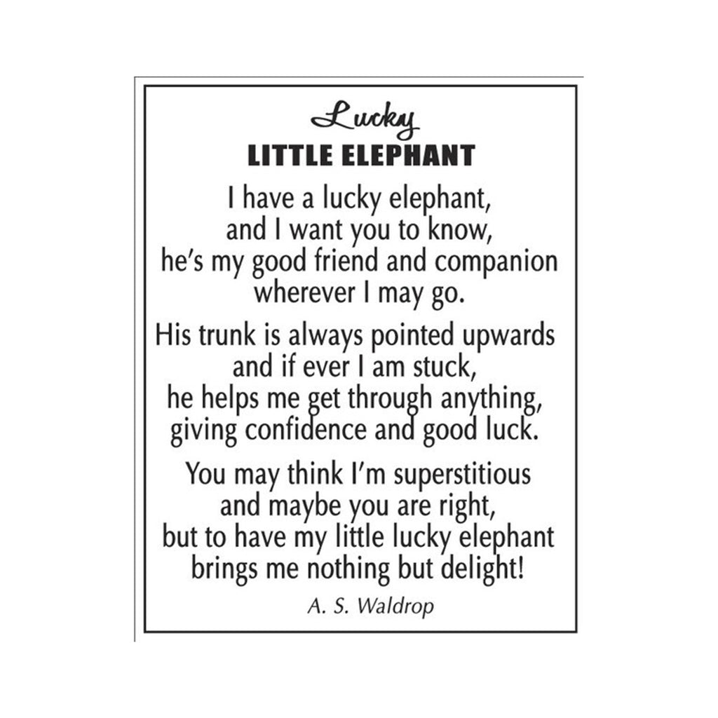Animal Pocket Charm - Elephant- card