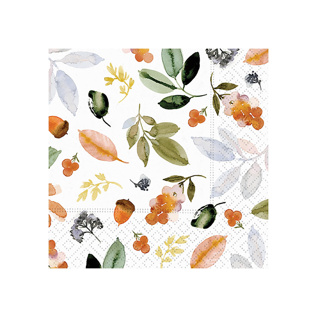 Autumn Greenery Beverage Napkin