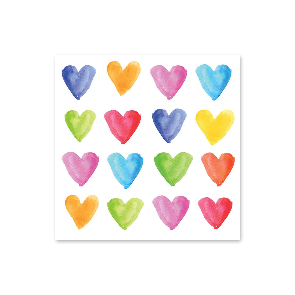 Aquarell Hearts Beverage Napkins