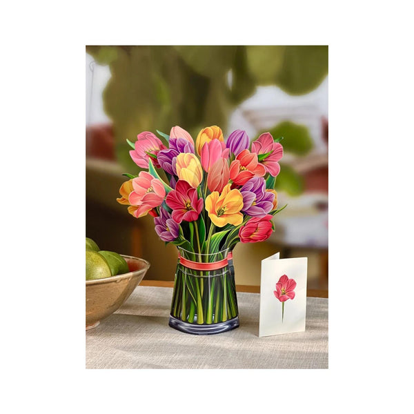 Fresh Cut Paper 3D Pop Up Bouquet - Festive Tulips
