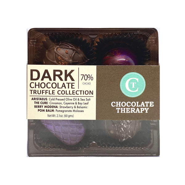 Chocolate Therapy 4PC Truffle Assortment - Dark Chocolate