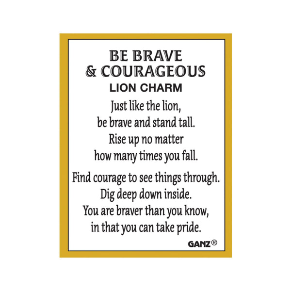 Animal Pocket Charms - Be Brave & Courageous Lion - card