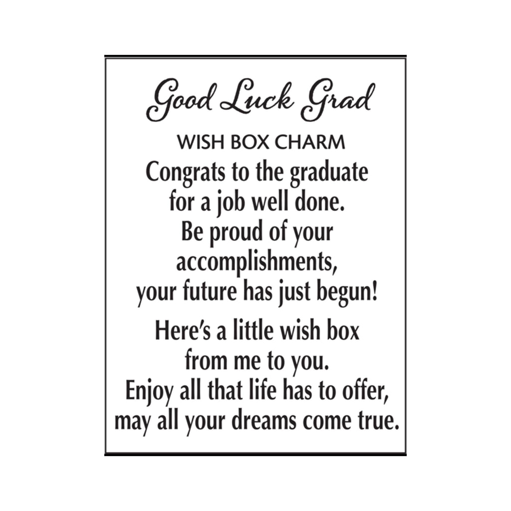 Good Luck Grad Wish Box Charm - card